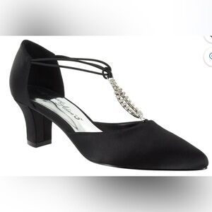 Easy Street Moonlight Evening Black Rhinestone Pumps NWT